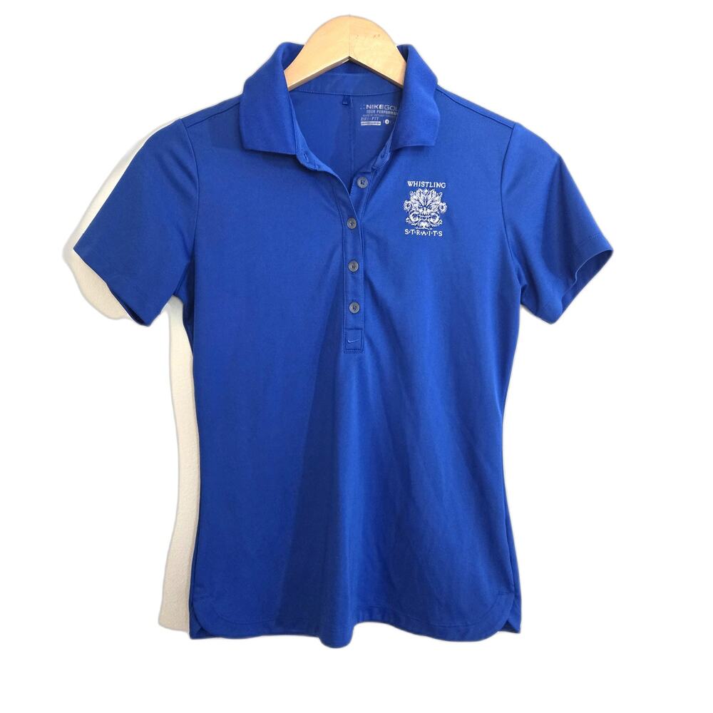 Nike Whistling Straits Golf Polo Blue Dri-Fit Women's Small